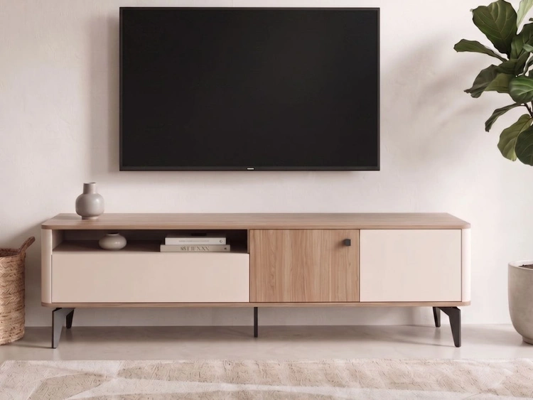 Szafka RTV pod telewizor z szafkami 180 cm Arelis Kaszmir, Orzech Royal