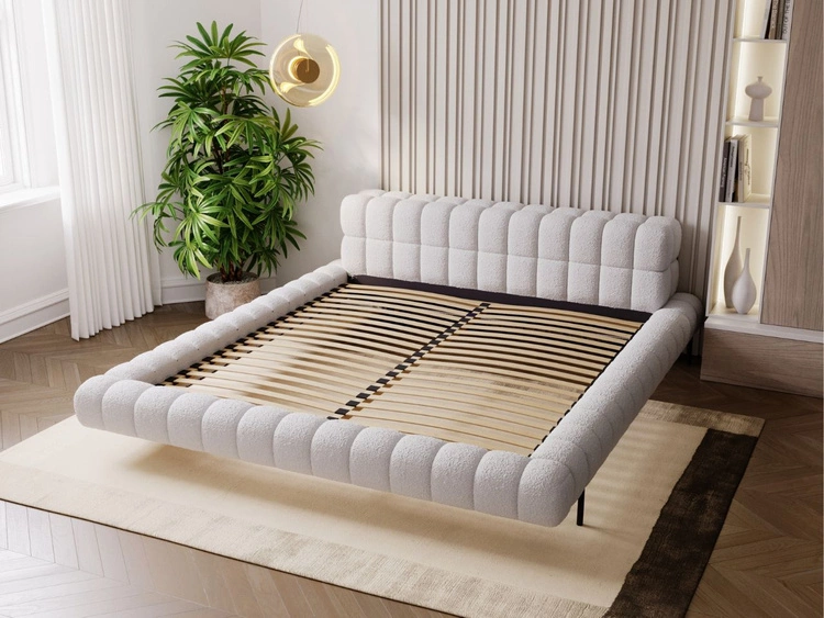 Łóżko tapicerowane ze stelażem 120x200 Imagine Szare