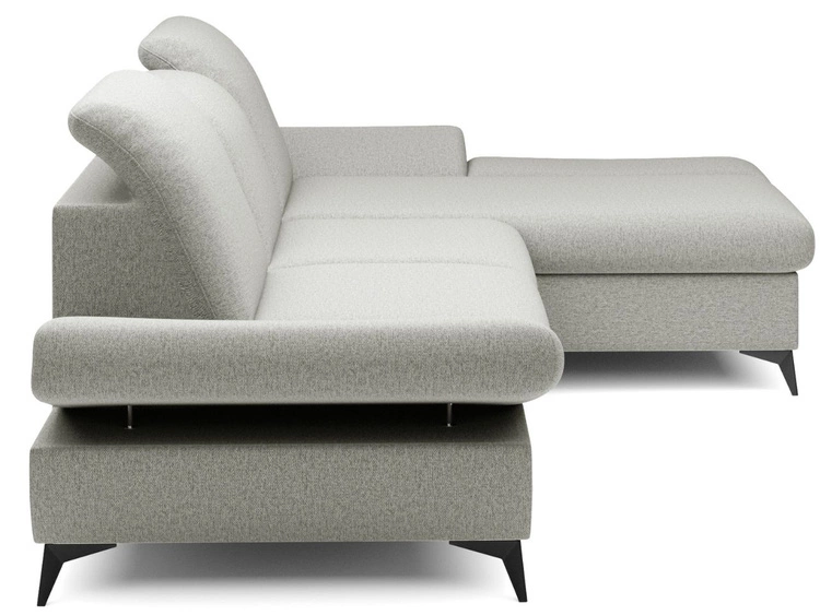 Narożnik L Prawy z funkcją spania i pojemnikiem Hannover Jasny szary