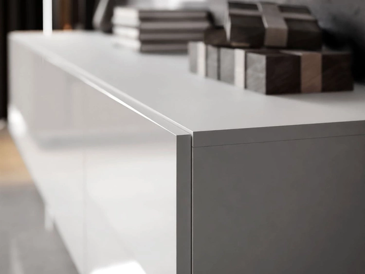 Wisząca meblościanka do salonu Nodoo Biały połysk