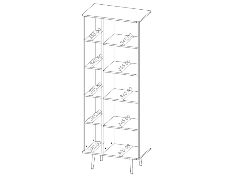 Regał z drzwiczkami Nemi Brązowy