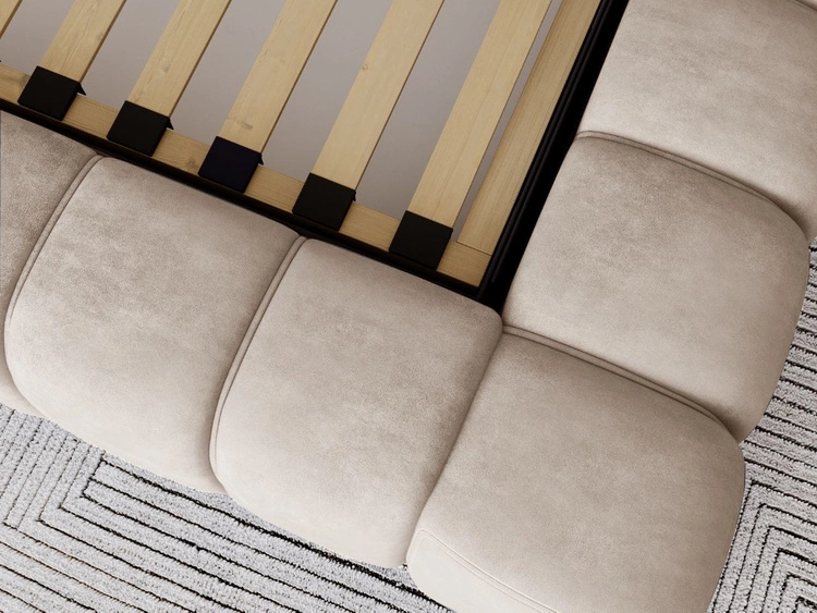 Łóżko tapicerowane z pojemnikiem na pościel i stelażem 140x200 Italia Beżowe