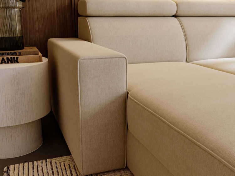 Narożnik L uniwersalny z funkcją spania i pojemnikiem Scala Ciemny szary