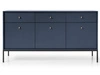 Komoda z drzwiami i szufladami na czarnych nóżkach 154 cm Amor Granatowa