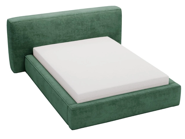 Łóżko tapicerowane z pojemnikiem i stelażem 160x200 cm Monza Zielone