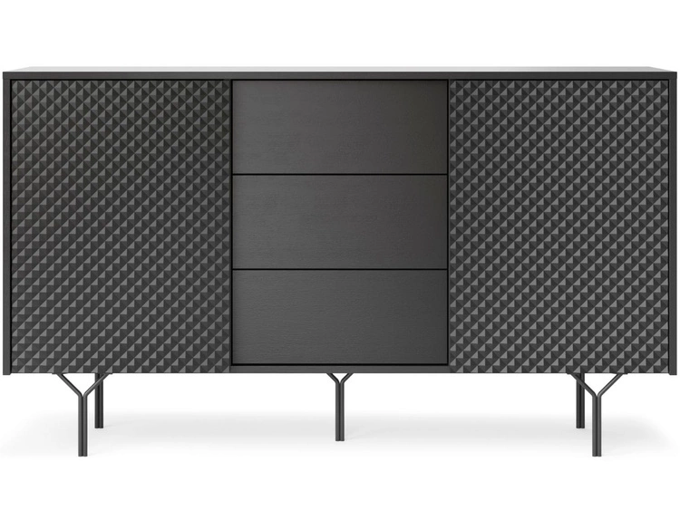 Komoda z drzwiami i szufladami Ravi Czarna