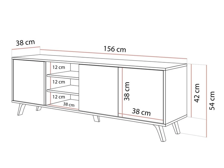 Szafka RTV pod telewizor z drzwiczkami na kaszmirowych nóżkach Vivance Kaszmir połysk