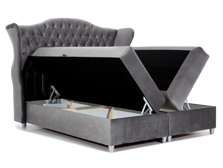 Łóżko kontynentalne z pojemnikiem na pościel 120x200 Kate Beżowe