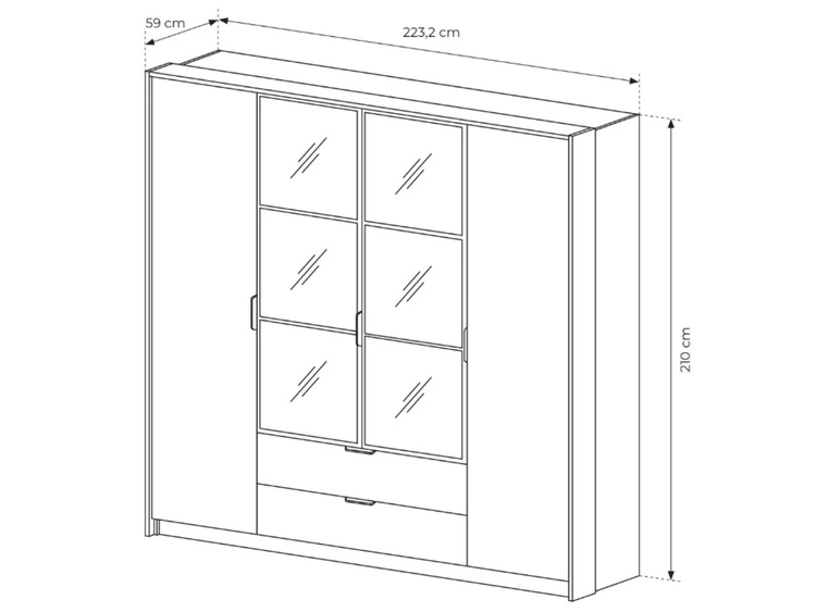 Zestaw mebli do sypialni Montreal Brązowy, Czarny