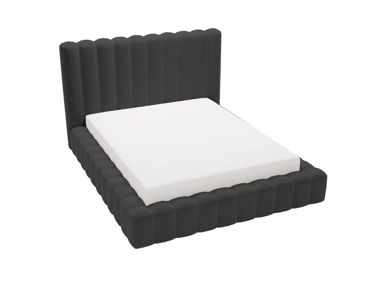 Łóżko tapicerowane z pojemnikiem i stelażem 160x200 cm Rotto Czarne