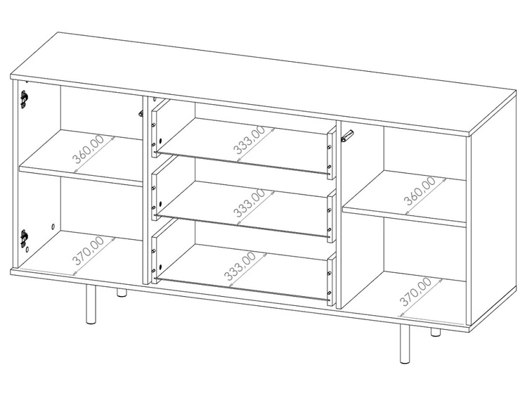 Komoda z drzwiami i szufladami Ankara Czarna