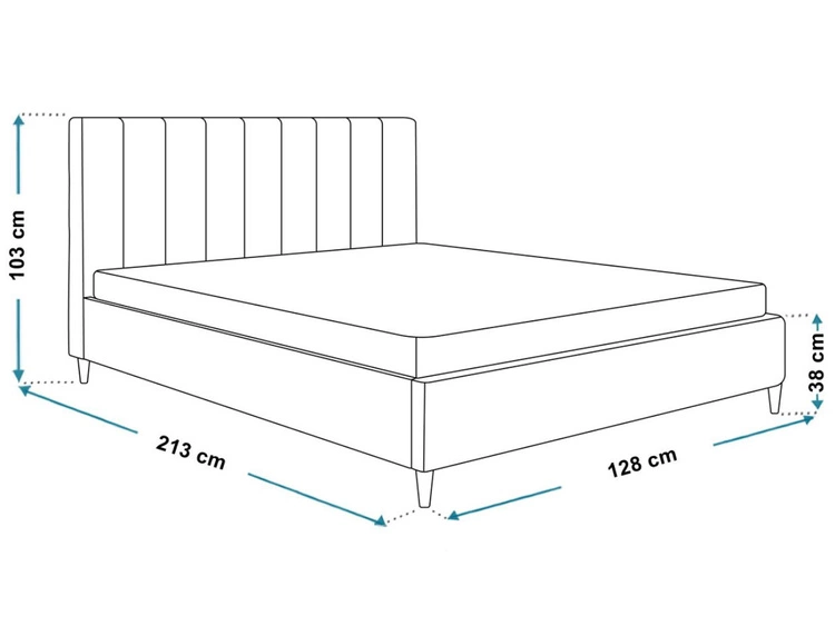 Łóżko tapicerowane ze stelażem 120x200 Snazi Czarne
