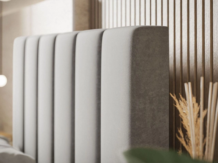 Łóżko kontynentalne z pojemnikiem na pościel 160x200 Cascada Beżowe