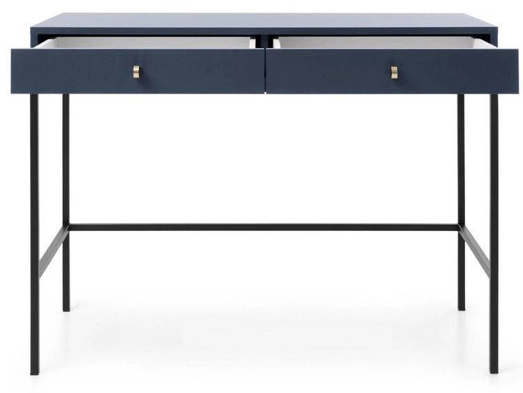 Toaletka z czarnymi metalowymi nogami Amor Granatowa