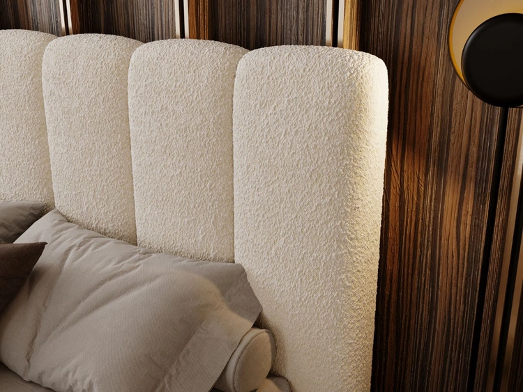 Łóżko tapicerowane z pojemnikiem i stelażem 120x200 Imperial Kremowe