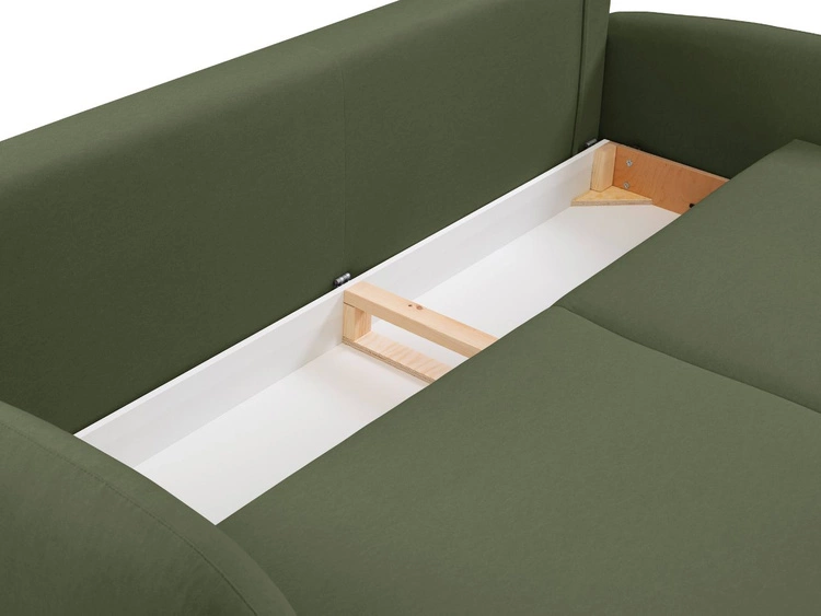 Kanapa z funkcją spania i pojemnikiem na pościel Alta Zielona