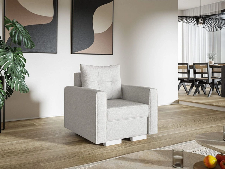 Fotel do salonu Pori kremowy