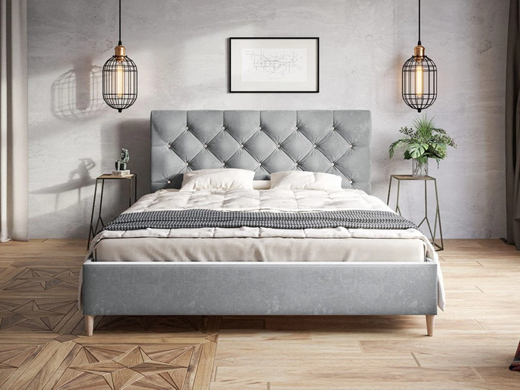 Łóżko tapicerowane ze stelażem 180x200 Tril Szary