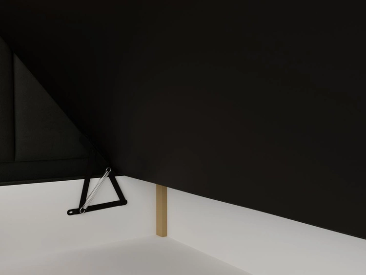 Łóżko kontynentalne z pojemnikiem na pościel 200x200 Cloud Ciemny szary