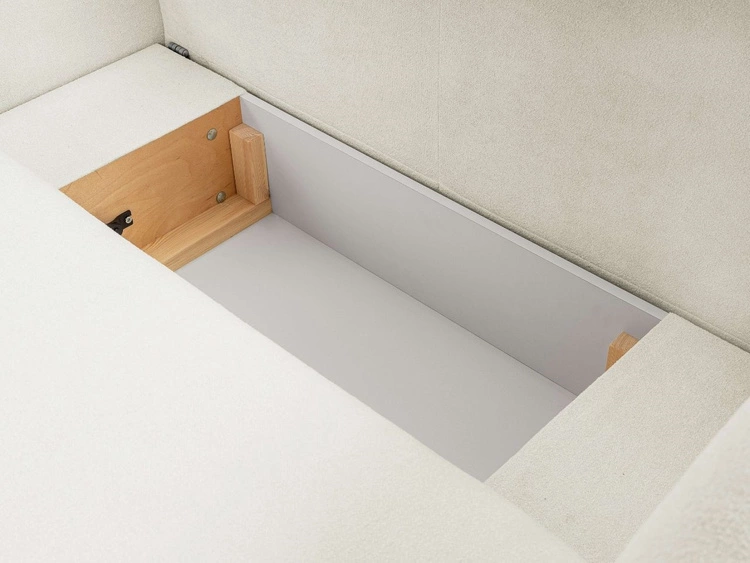 Narożnik L Prawy z funkcją spania i pojemnikiem Oreo Kremowy