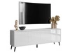 Szafka RTV pod telewizor z drzwiczkami na czarnych nogach Vivance Biały połysk