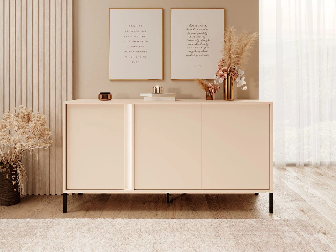 Komoda z drzwiami 153 cm Dego Beżowa
