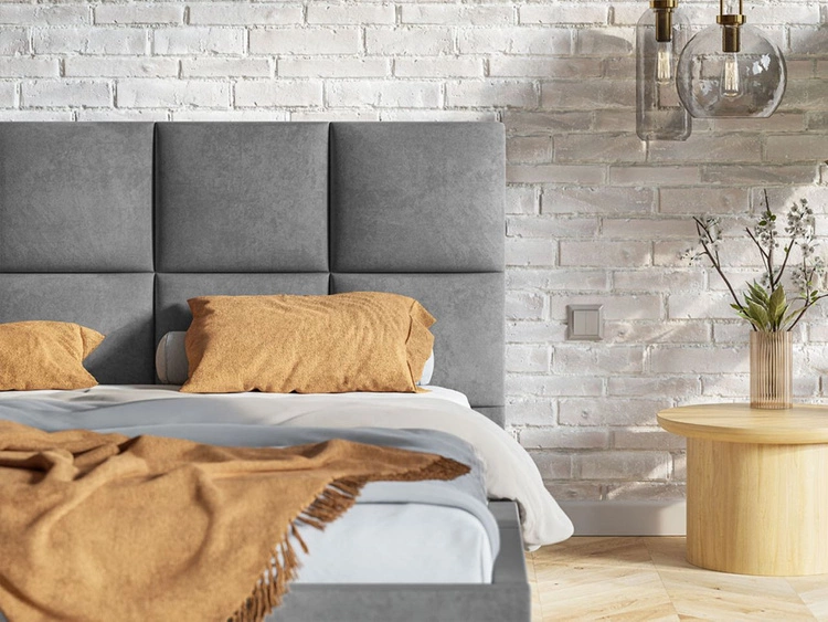 Łóżko tapicerowane z pojemnikiem i stelażem 180x200 Malo Beżowe