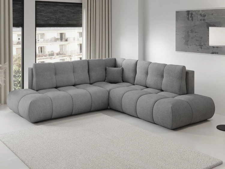 Narożnik z funkcją spania i pojemnikiem Lewy Kair Szary