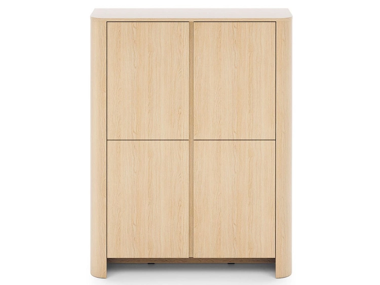 Komoda czterodrzwiowa ze złotą listwą dekoracyjną Brillo Dąb Vicenza