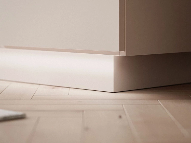 Komoda z drzwiami, szufladami i oświetleniem LED Nuveo Kaszmirowa