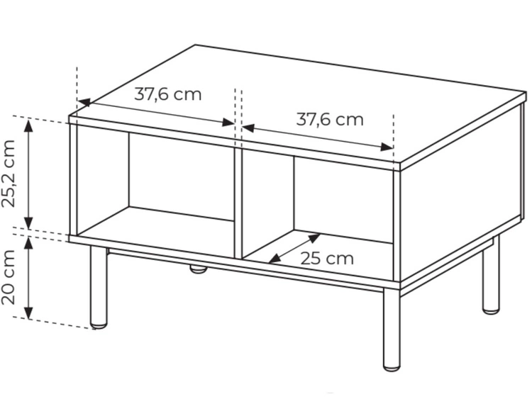 Stolik kawowy Loara Czarny, Dąb Evoke