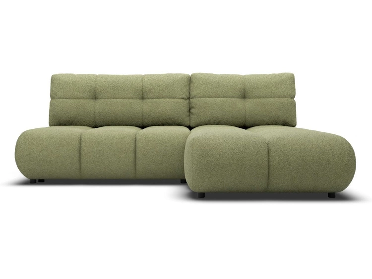 Narożnik z funkcją spania i pojemnikiem Prawy Milet Zielony