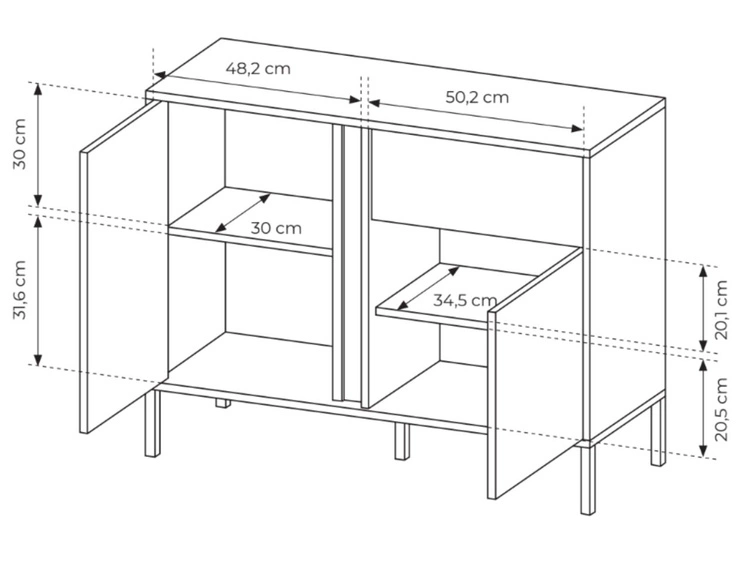 Komoda z drzwiami i szufladą Dego Beżowa