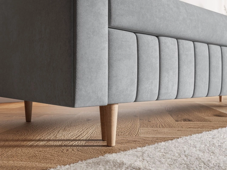 Kanapa z funkcją spania i pojemnikiem na pościel Castelo szara