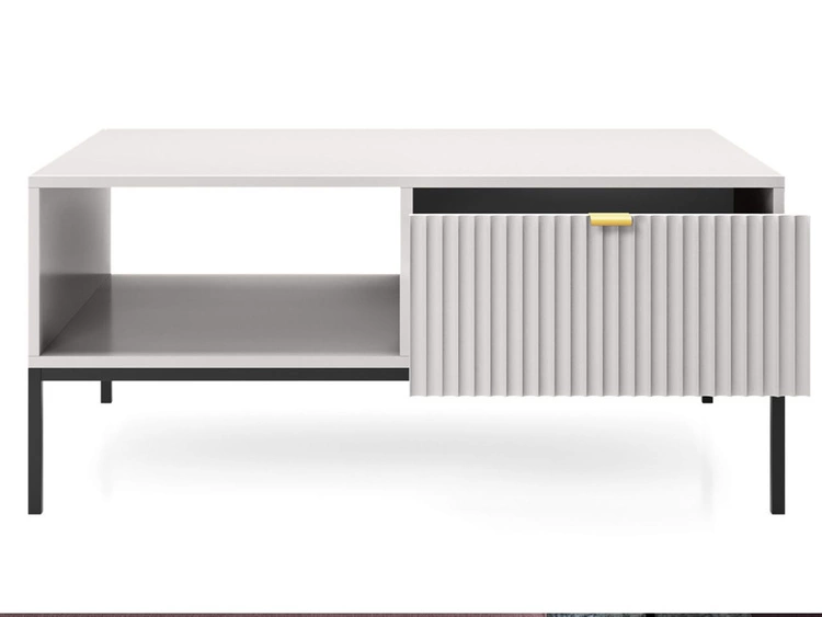 Zestaw mebli do salonu Amber szary na czarnych nogach