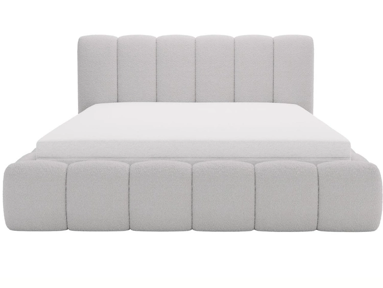 Łóżko tapicerowane z pojemnikiem i stelażem 180x200 Cloud jasnoszare