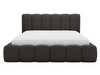 Łóżko tapicerowane bez pojemnika ze stelażem 120x200 Cloud w tkaninie bouclé Czarne