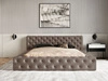 Łóżko tapicerowane z pojemnikiem i stelażem 180x200 cm Palini Brązowe
