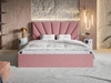 Łóżko tapicerowane z pojemnikiem i stelażem 140x200 Orlo różowe