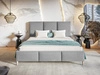 Łóżko tapicerowane ze stelażem 140x200 Trio Szary