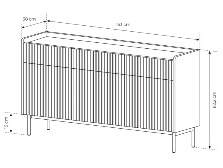 Komoda z drzwiami i szufladami Abios Beżowy, Dąb Scandi