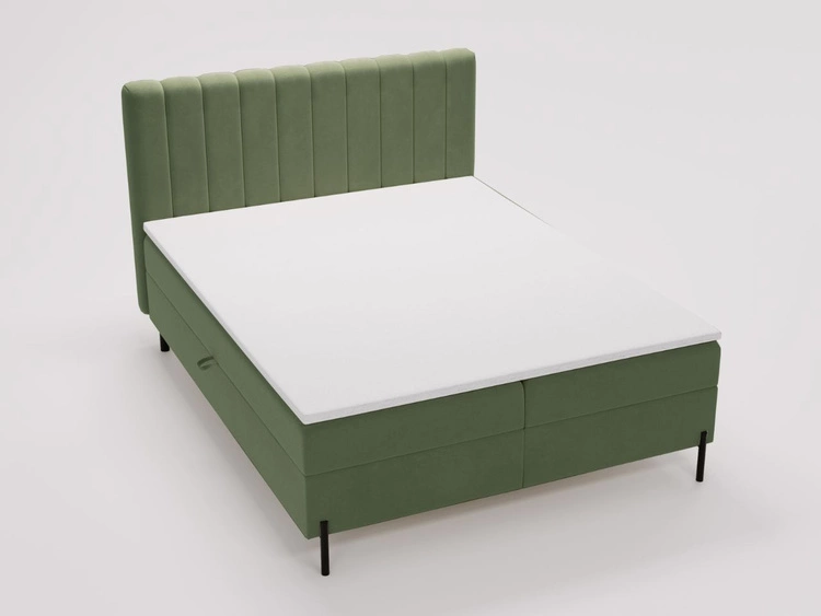 Łóżko kontynentalne z pojemnikiem na pościel 140x200 Primavera Zielone