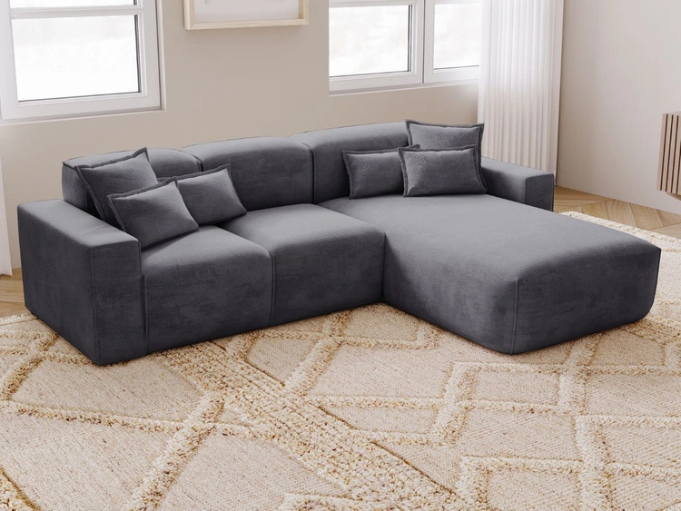 Narożnik L Prawy Leni Ciemny szary