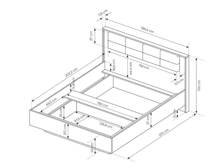 Zestaw mebli do sypialni Montreal Brązowy, Czarny