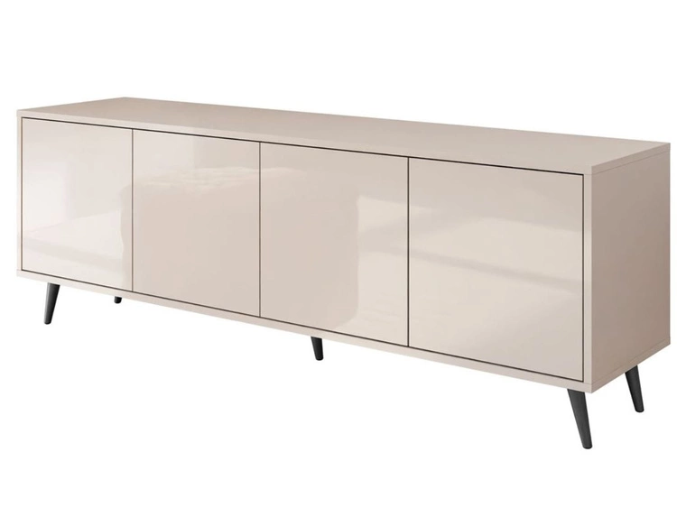 Szafka RTV pod telewizor z drzwiczkami na czarnych nogach Vivance Kaszmir połysk