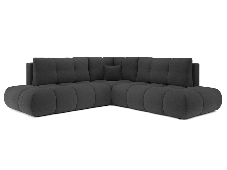 Narożnik z funkcją spania i pojemnikiem Prawy Kair Grafitowy