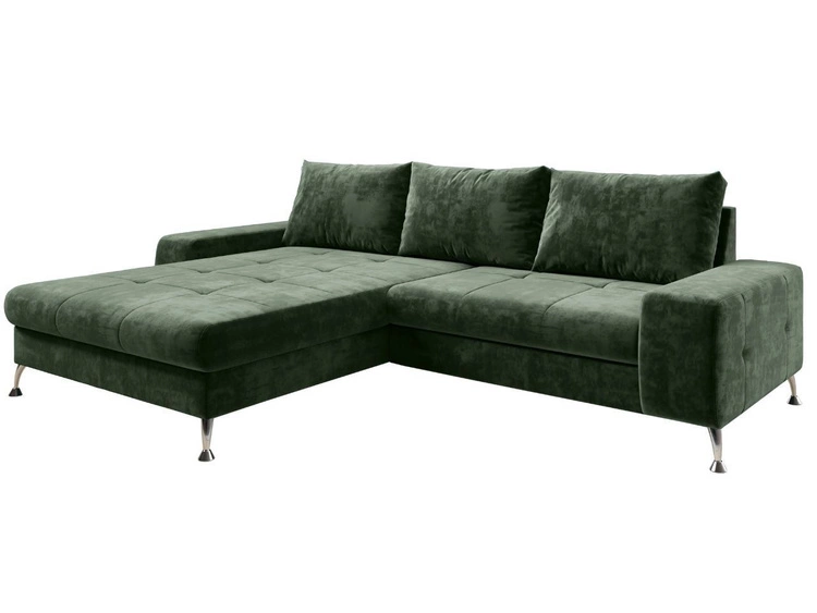 Narożnik L Lewy z funkcją spania i pojemnikiem Tonny Ciemny zielony