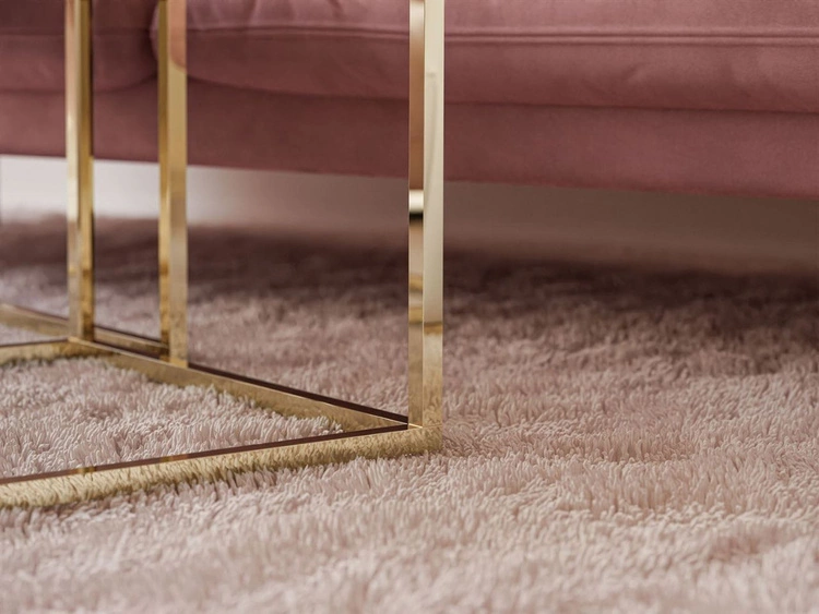 Stolik kawowy na złotym stelażu z przezroczystym blatem Asumi 35x41