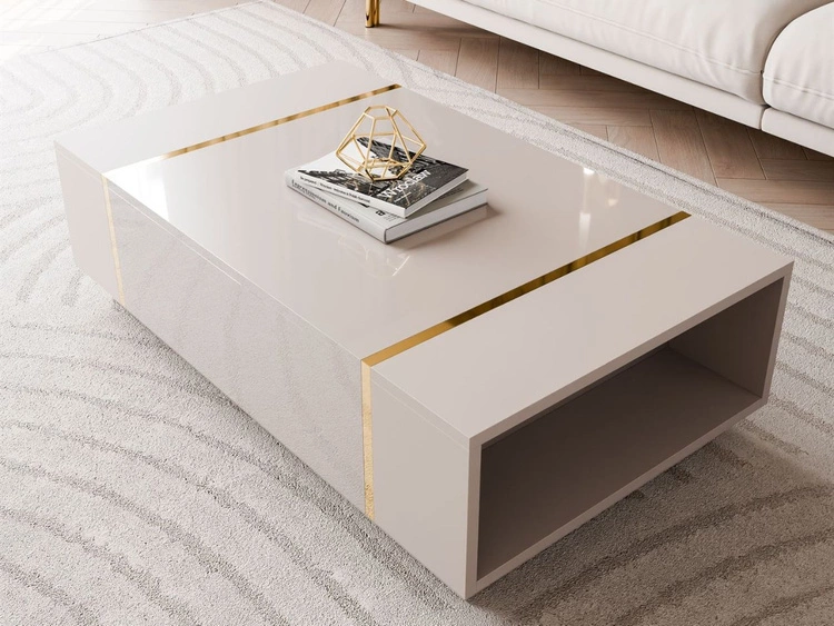 Stolik kawowy w stylu glamour Lunelie kaszmir połysk