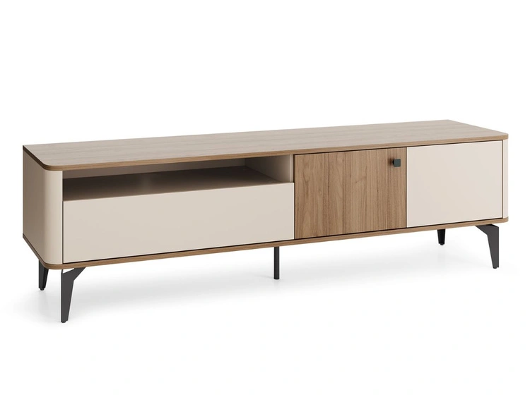 Szafka RTV pod telewizor z szafkami 180 cm Arelis Kaszmir, Orzech Royal